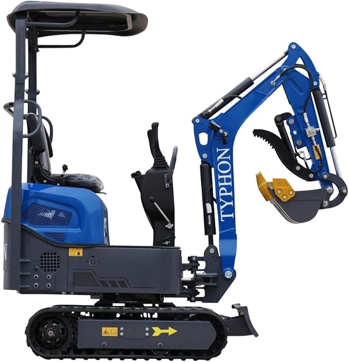 Terror XI Storm Mini Excavator �C 1.1 Ton Trench Digger with Boom Swing, Hydraulic Thumb Clip, Bucket, Hydraulic Oil Cooler