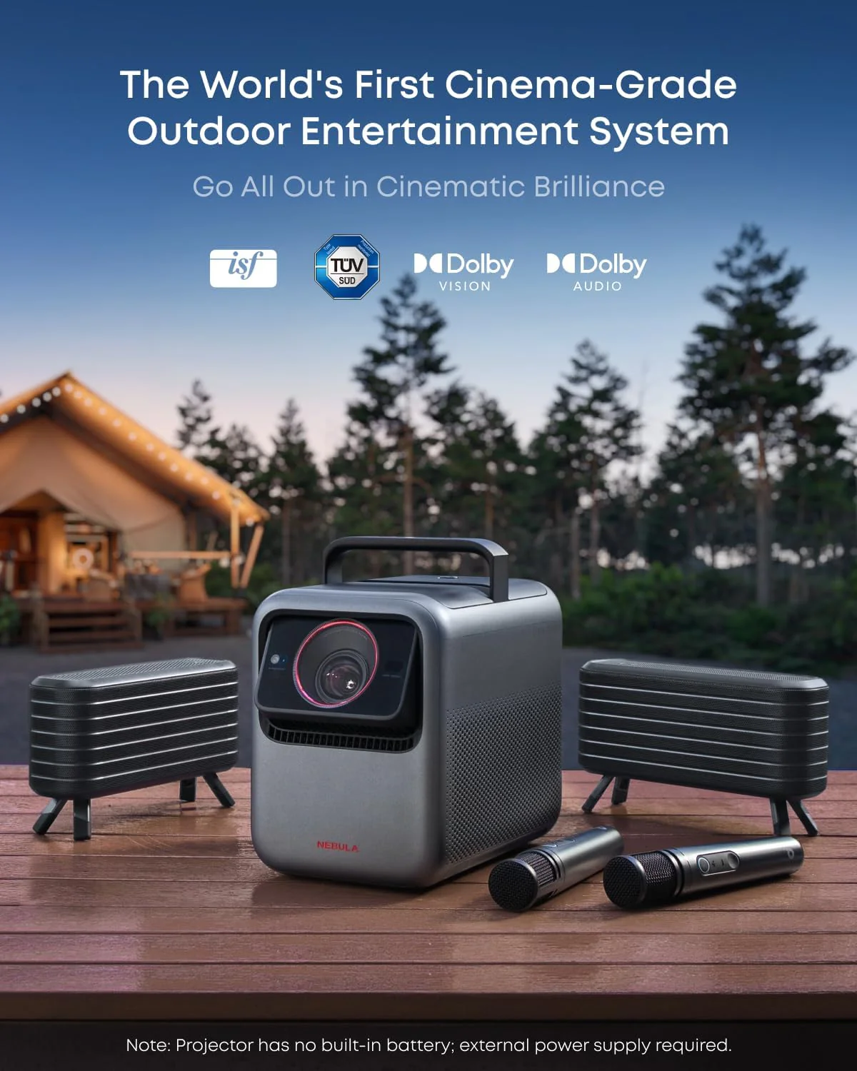 NEBULA X1 Bundle Triple Laser 4K Projector, 3,500 ANSI Lumens, 56,000:1 Contrast, 200W 4.1.2 Surround Sound, Wi-Fi Speaker, 0.9-1.5 Optical Zoom, Smart AI, Dolby Vision, 300