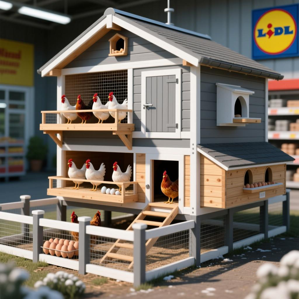 Miweba MyAnimal Hühnerstall MH-15 XXL | 186x146x147 cm - Für 7 Hühner - Nistkasten mit Freilaufgehege - Sitzstange - Winterfest - 2 Ebenen - Hühnerhaus mit Eiablage - Kiefernholz - Voliere (Braun)