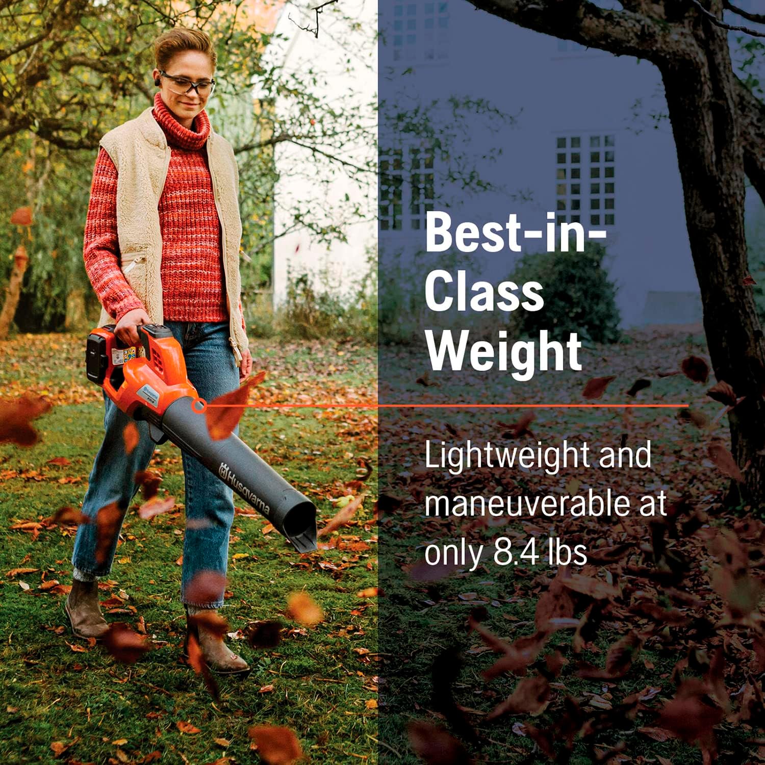 Husqvarna 230iB Battery Powered Cordless Leaf Blower, 136-MPH 650-CFM Electric Leaf Blower with Brushless Motor and Quiet Operation, 40V Lithium-Ion 4 Ah Battery and Charger Included