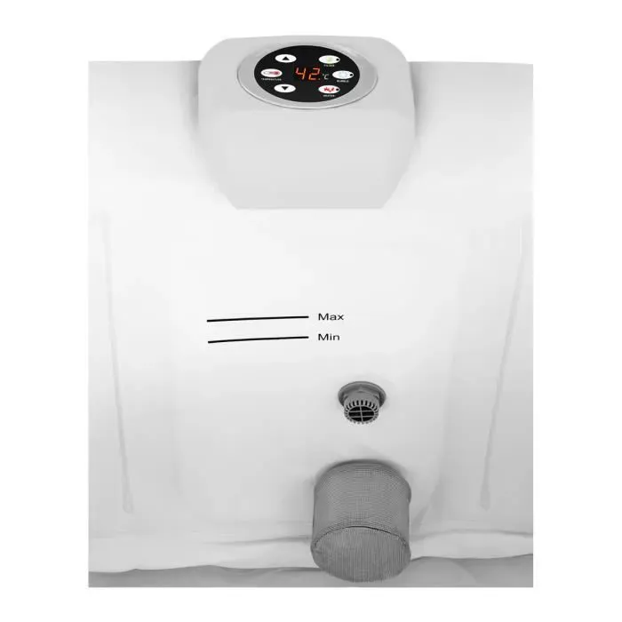 Uniprodo Spa Gonflable 6 Places Personnes Carr&eacute; Ext&eacute;rieur Semi Rigide Bain &Agrave; Remous