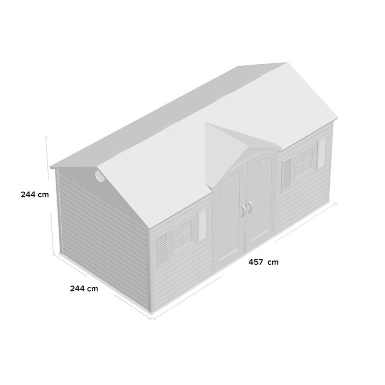 457 cm x 244 cm Geräteschuppen aus Kunststoff