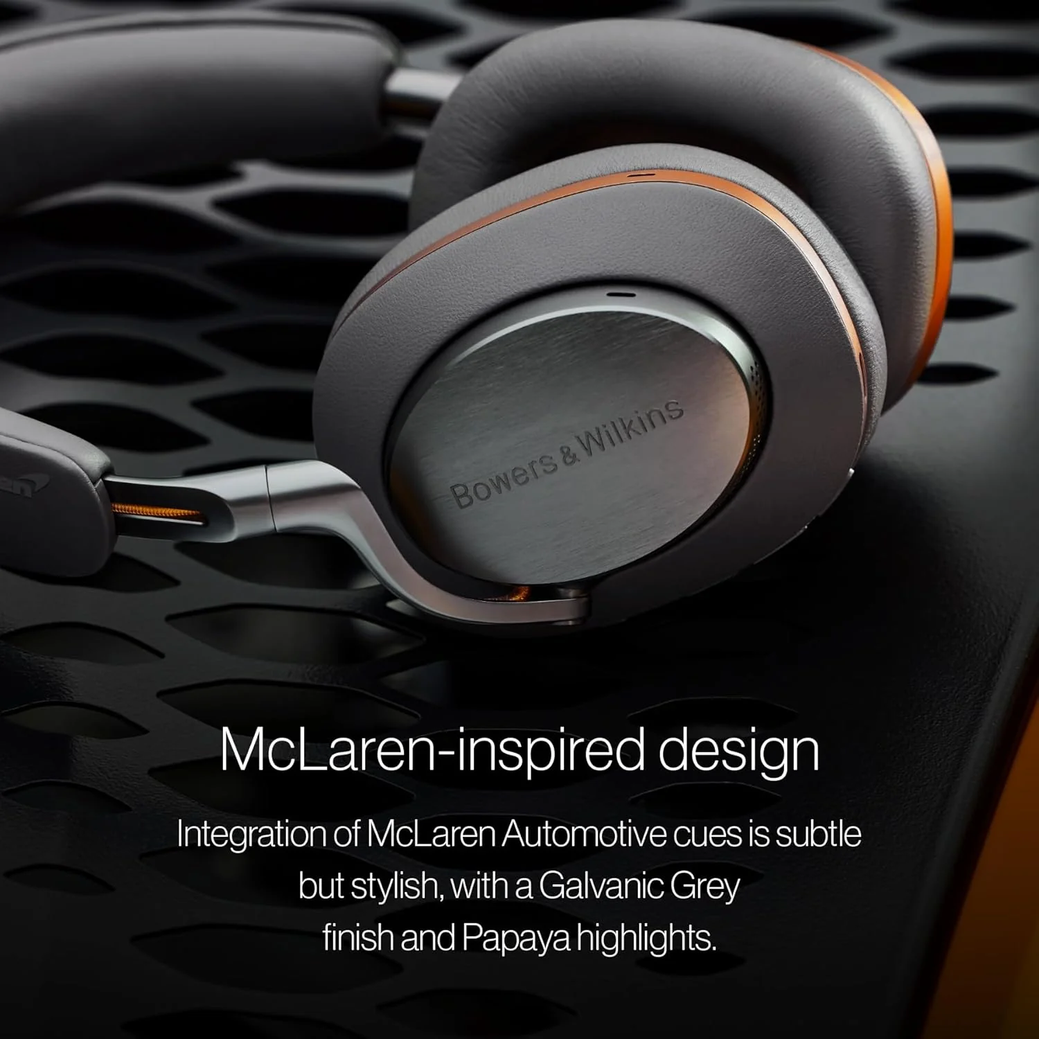 Bowers & Wilkins Px8 McLaren Edition Over-Ear Wireless Headphones, Advanced Active Noise Cancellation, 30-Hour Battery Life, 15-Min Quick Charging