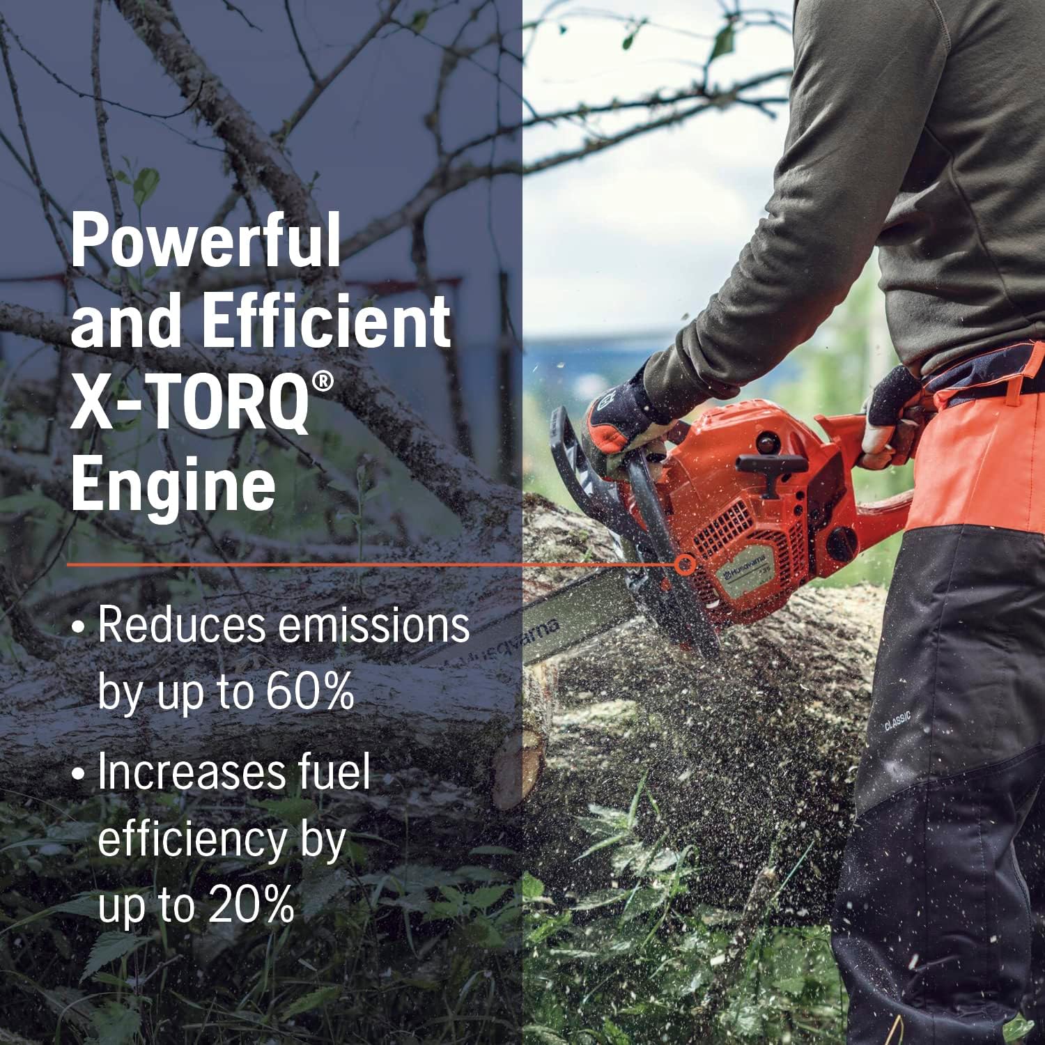 Husqvarna 135 Mark II Gas Powered Chainsaw, 38-cc 2.1-HP, 2-Cycle X-Torq Engine, 16 Inch Chainsaw with Automatic Oiler, For Wood Cutting and Tree Pruning