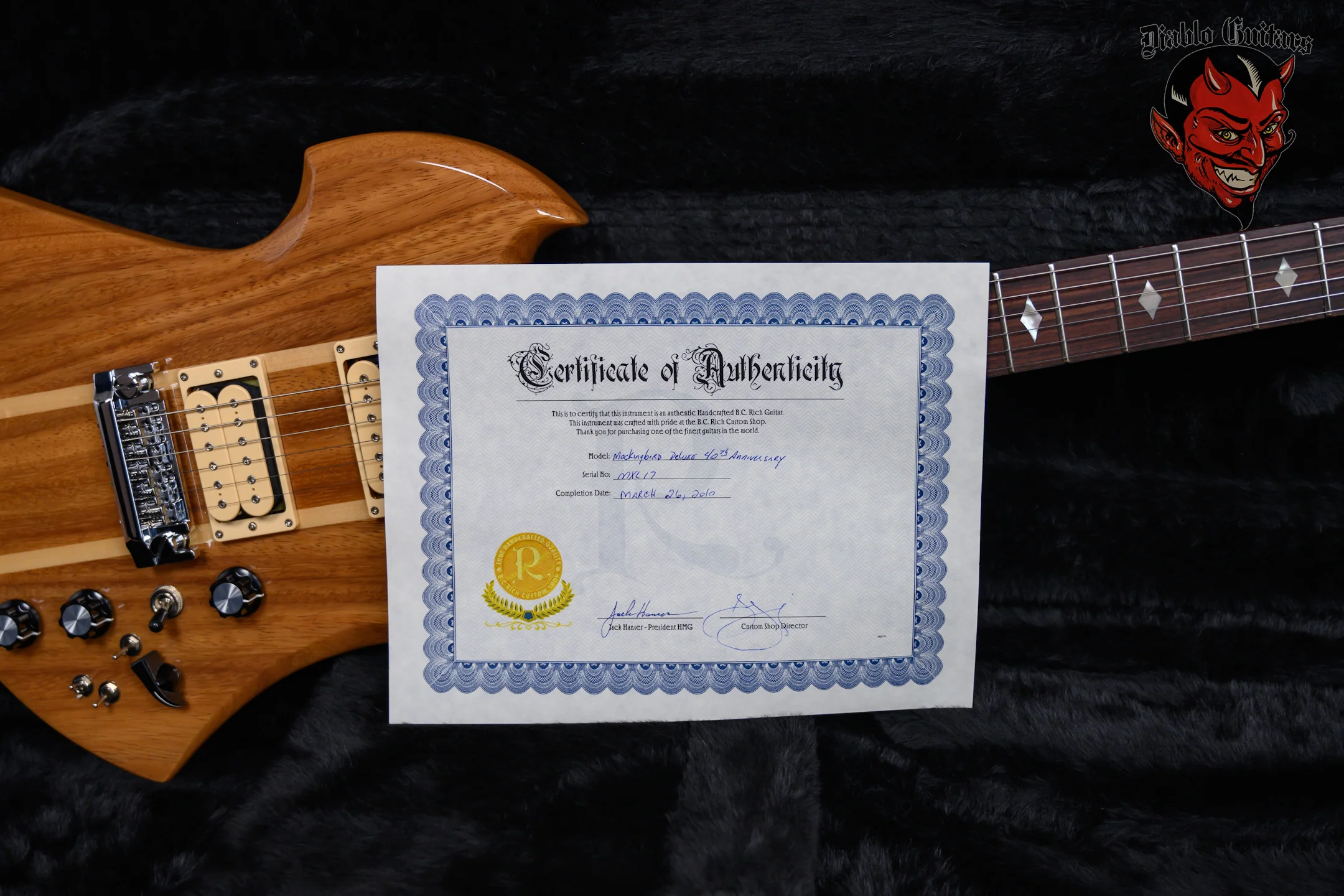 B.C. Rich Limited Edition 40th Anniversary Mockingbird Deluxe #17 of 40 Natural 2010 w/OHSC