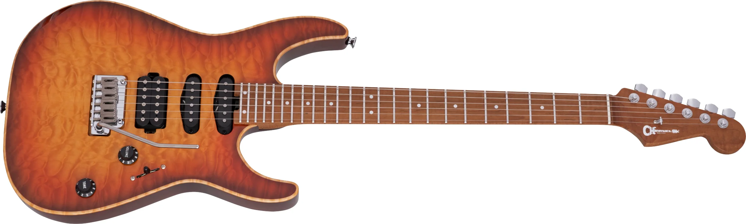 Charvel USA Custom Shop Select DK24 HSS 2PT CM QM Quilted Maple Top Autumn Glow 2024 w/OHSC