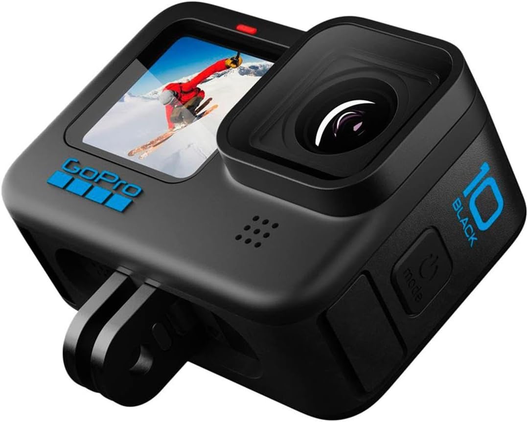 GoPro HERO10 Black - Waterproof Action Camera with Front LCD and Touch Rear Screens, 5.3K60 Ultra HD Video, 23MP Photos, 1080p Live Streaming, Webcam, Stabilization