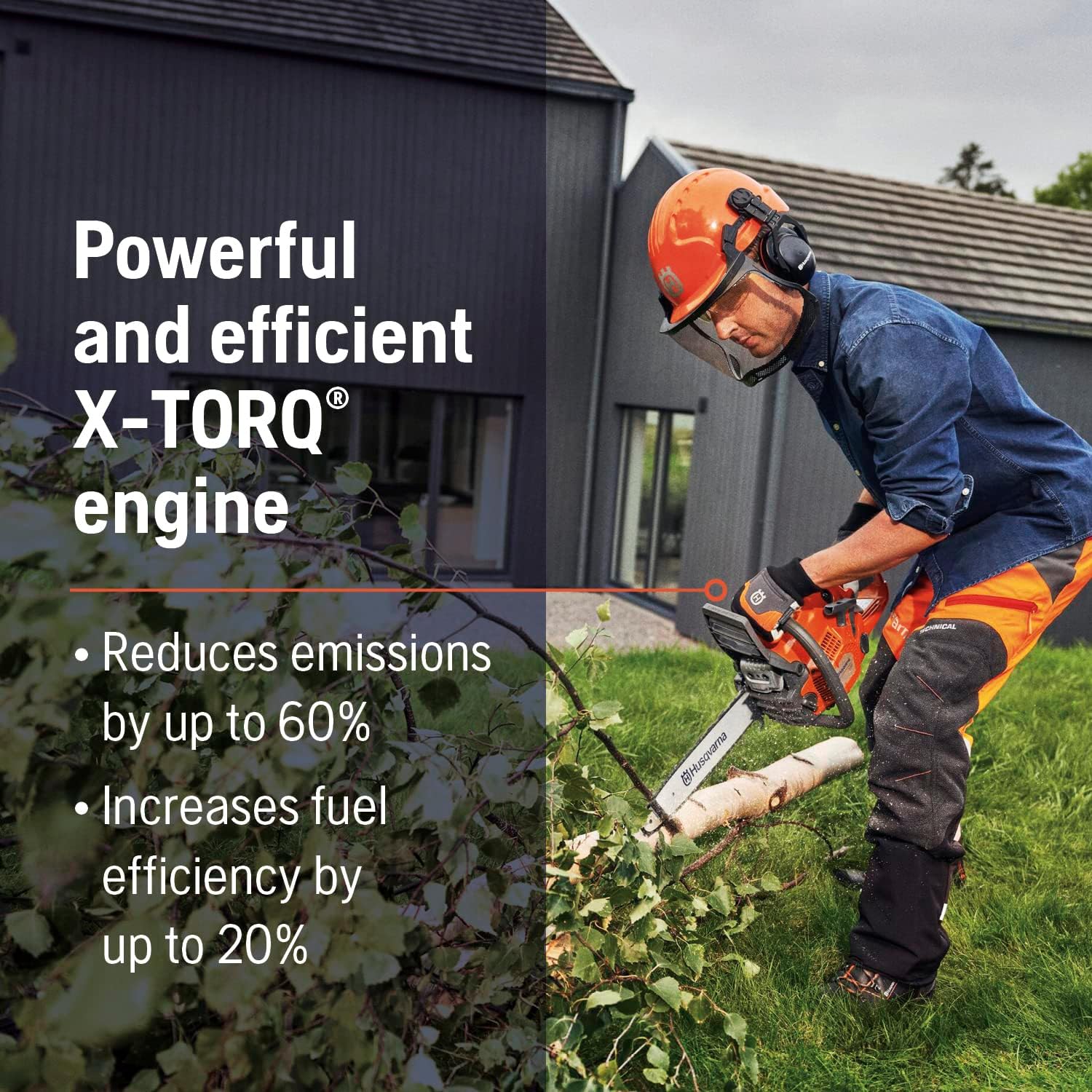 Husqvarna 130 Gas Powered Chainsaw, 38-cc 2-HP, 2-Cycle X-Torq Engine, 16 Inch Chainsaw with Automatic Oiler, For Wood Cutting and Tree Pruning