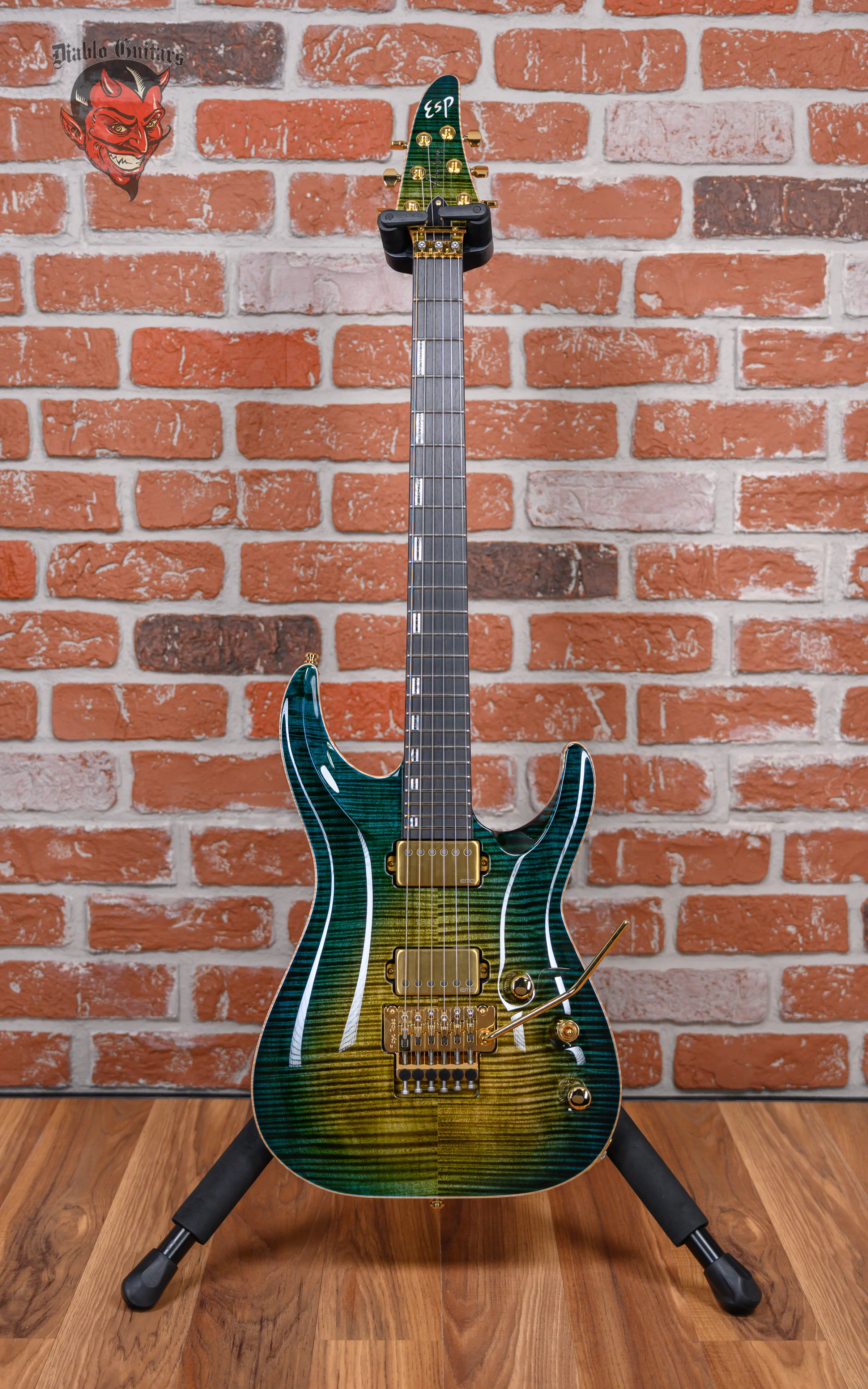ESP Custom Shop Horizon CTM FR/FM Flamed Maple Top Turquoise Green Teardrop Sunburst 2024 w/OHSC