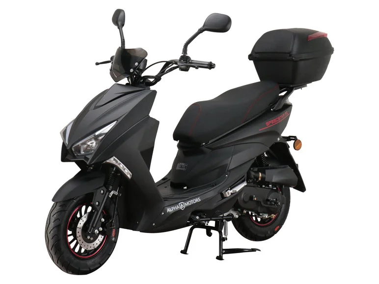 Moped scooter Speedstar FI 50 cc EURO 5 matt black incl. topcase