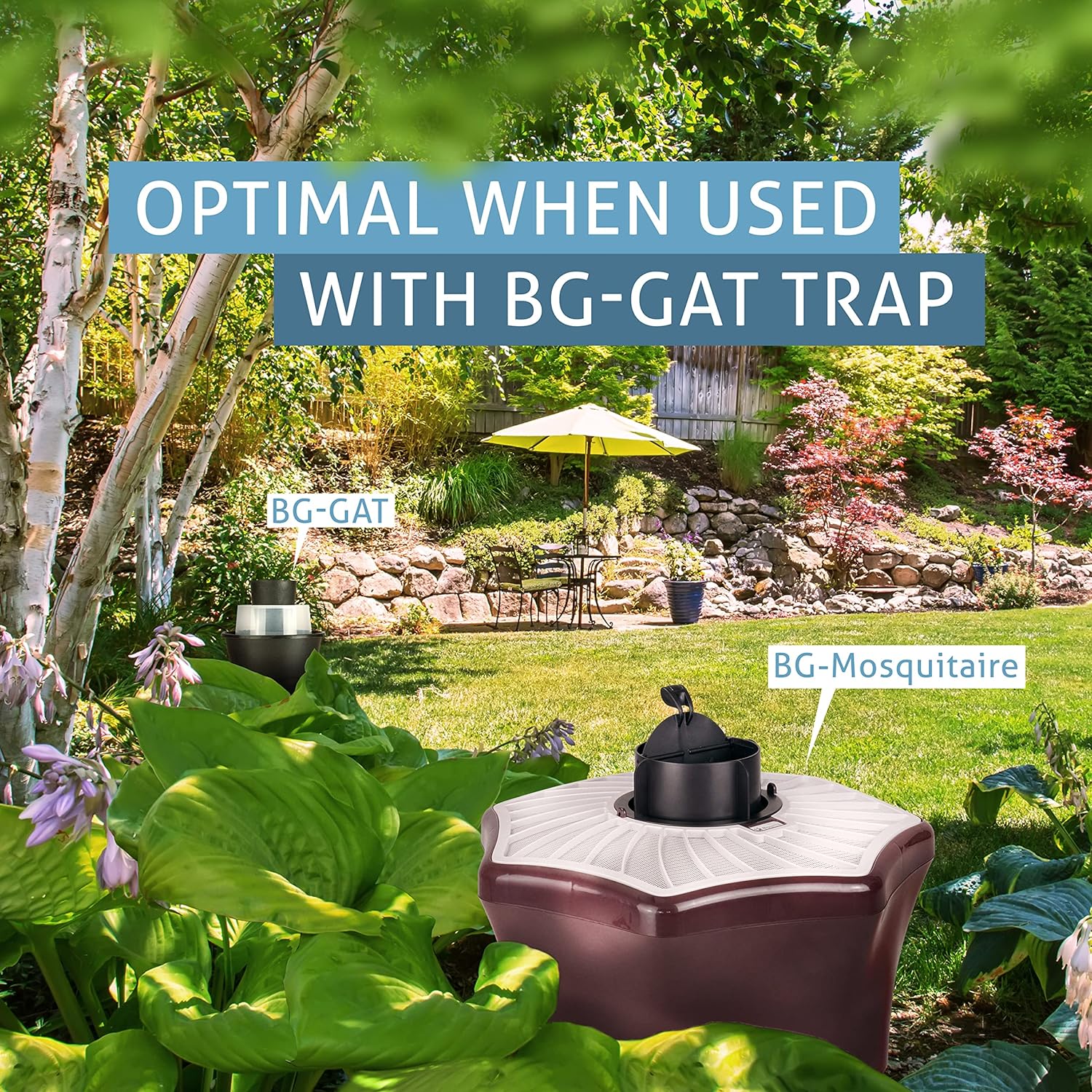 BIOGENTS BG-Mosquitaire Outdoor Mosquito Trap + BG-Sweetscent Mosquito Attractant • Effective Against Host-Seeking Asian Tiger & Dengue Mosquitoes • incl BG-Sweetscent Lure • for Outdoor & Patio