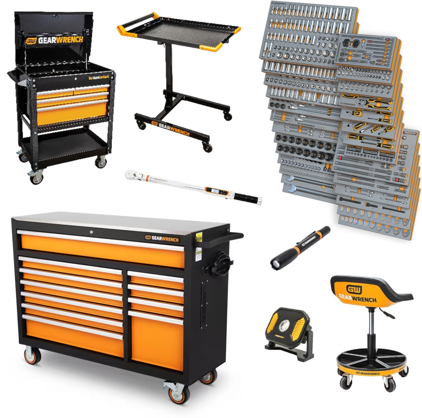 GEARWRENCH 1268 Piece Master Mechanics Tool Set in Premium Modular Foam Trays with GSX Mobile Tool Storage