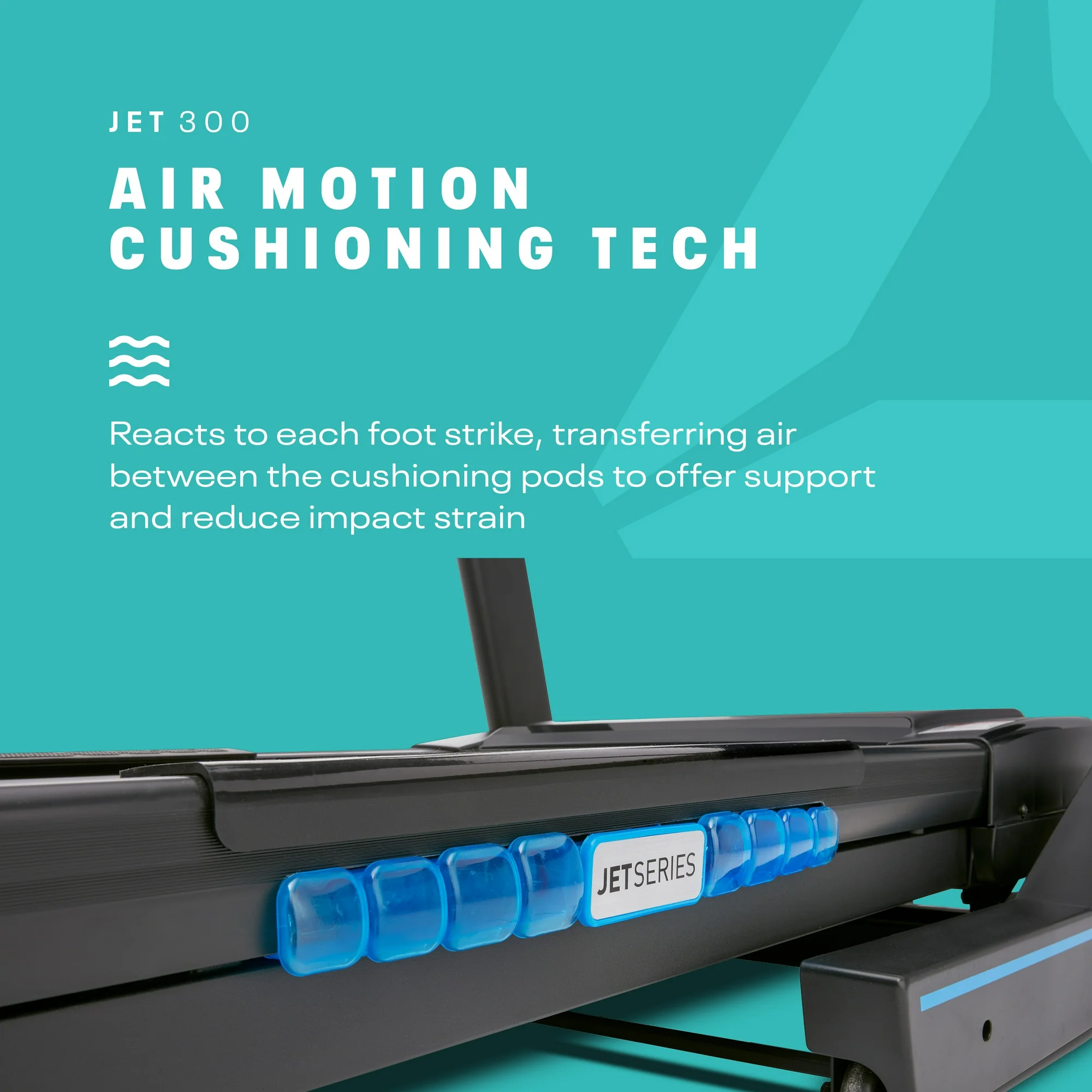 Reebok Jet 300 Series Treadmill with Incline, Foldable, Bluetooth, Walking or Running, 2.5 HP, 12.4 MPH, 308 lb. Capacity