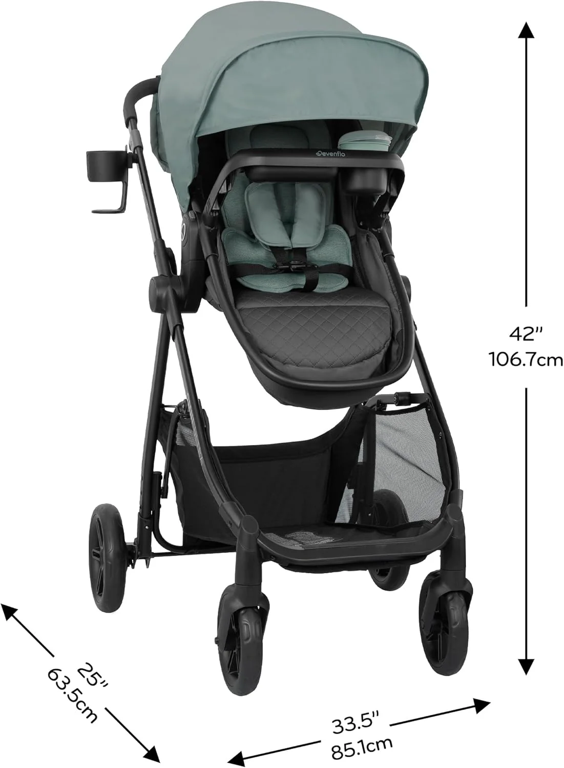 Evenflo Omni Ultra Travel System with Revolve180 LiteMax NXT Rotational Infant Car Seat - Pacific Green