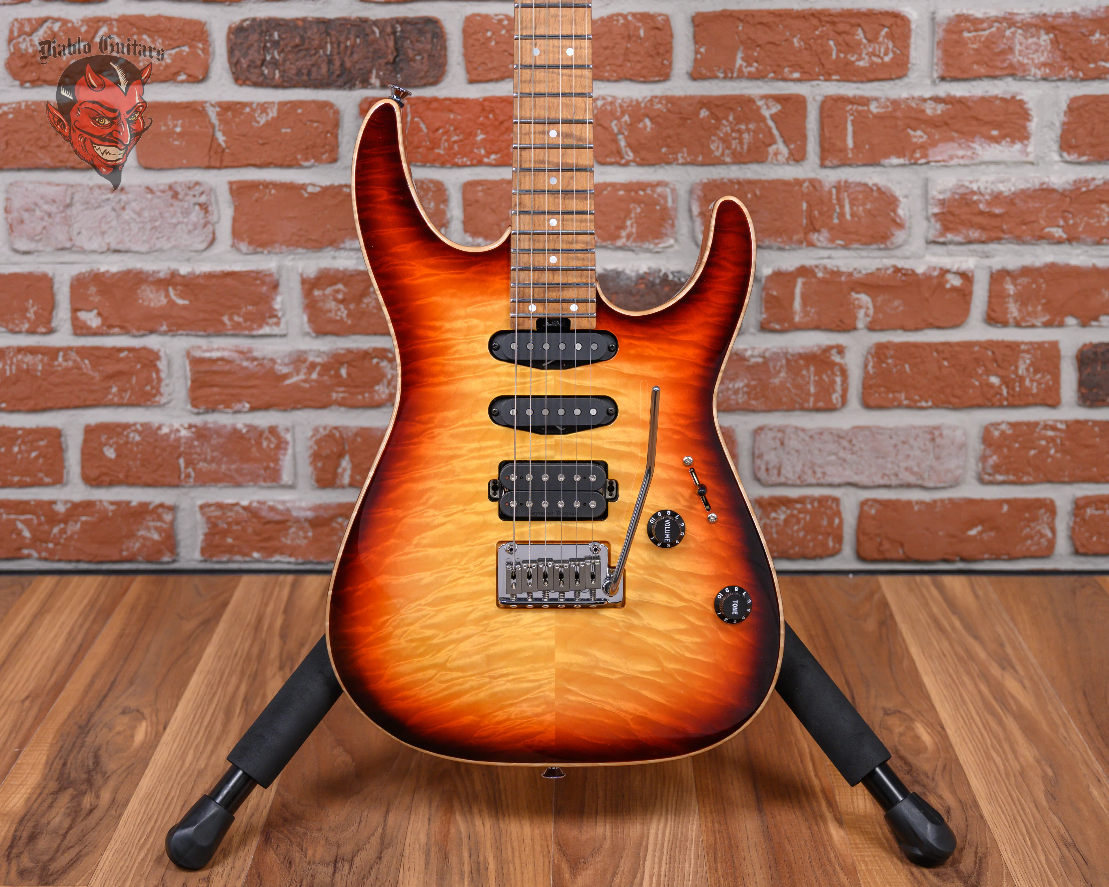 Charvel USA Custom Shop Select DK24 HSS 2PT CM QM Quilted Maple Top Autumn Glow 2024 w/OHSC