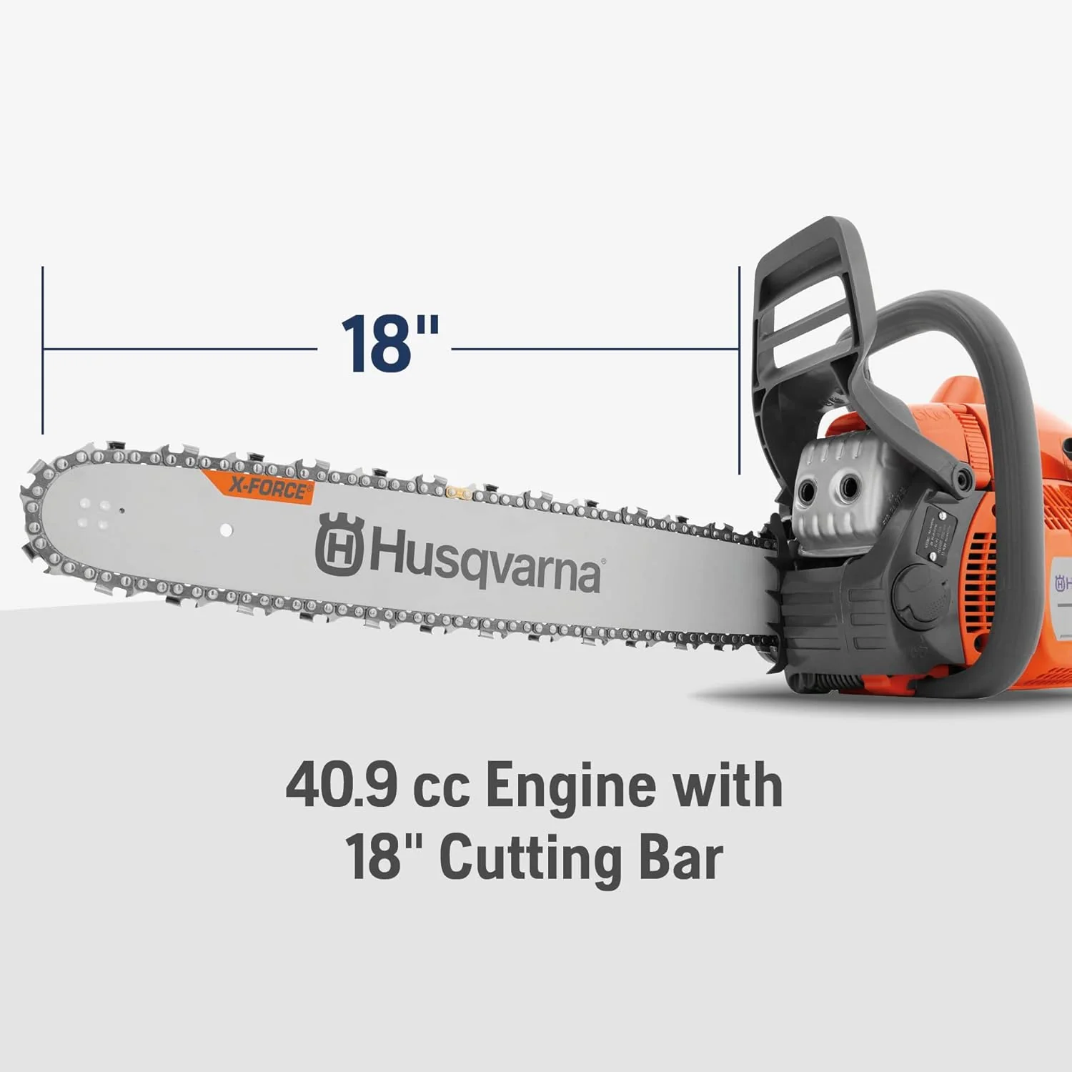 Husqvarna 440 Gas Chainsaw, 40-cc 2.4-HP, 2-Cycle X-Torq Engine, 18 Inch Chainsaw with Smart Start, For Wood Cutting and Tree Trimming