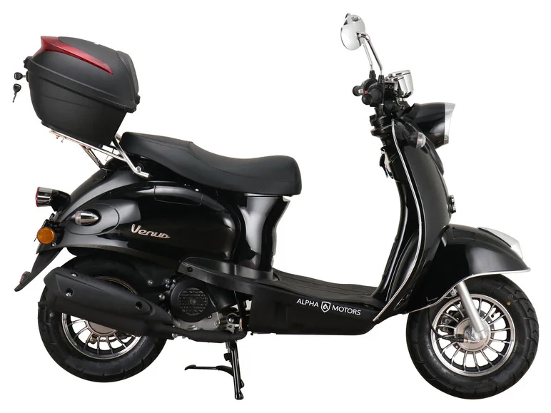 Moped scooter Venus 50 cc EURO 5 black incl. top case