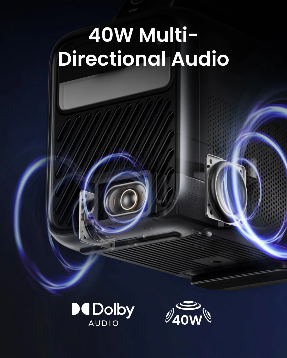 NEBULA Mars 3 Outdoor Portable Projector, 1000 ANSI Lumens, AI-Powered Image, Built-In Battery with 5 Hour Playtime, Android TV, 200 Inch Home Theater, for Backyard, Office and Business, and Camping