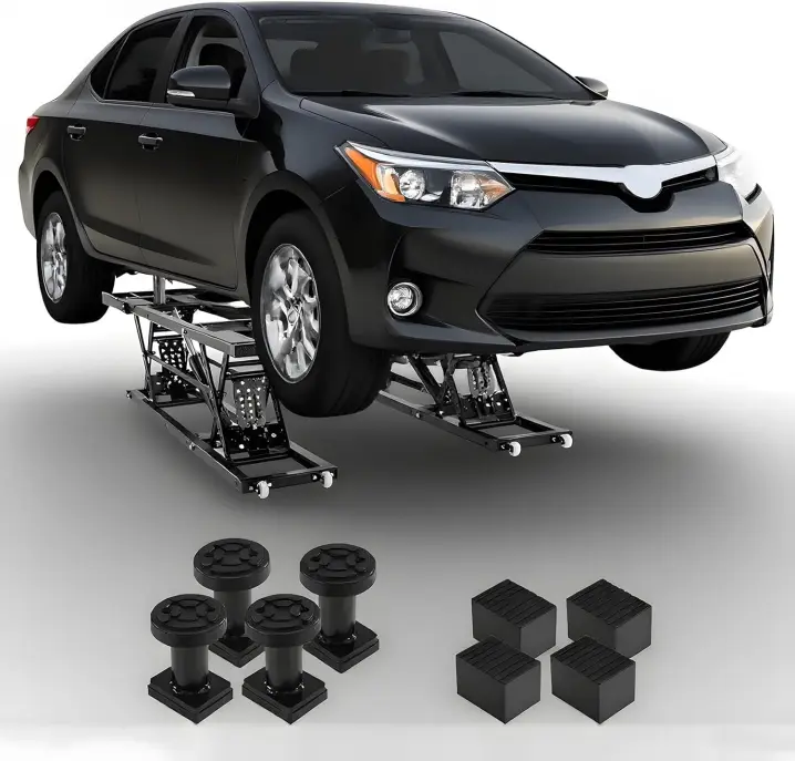 Portable Car Lift - 5000LBS/7000LBS Capacity, Adjustable Height, Heavy-Duty Carbon Steel Truck Lift with 120V Power (Black, 7000LBS)