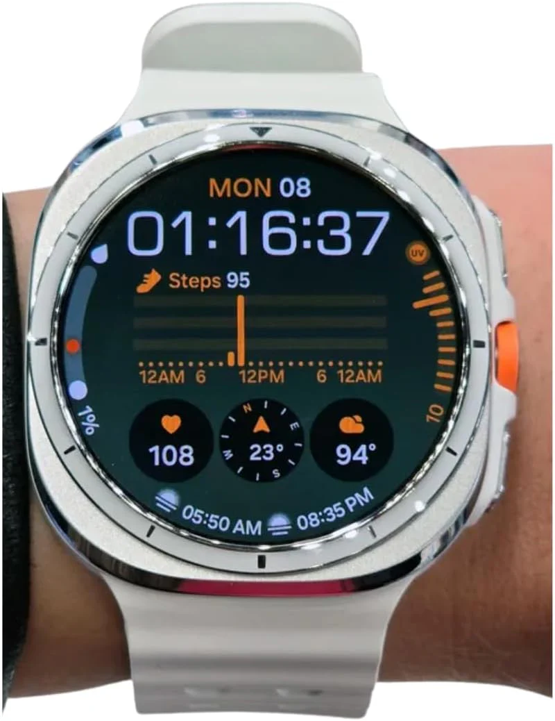 SAMSUNG Galaxy Watch Ultra 47mm LTE AI Smartwatch, Titanium White, Energy Score, Wellness Tips, Heart Rate Tracking, Sleep Monitor, Fitness Tracker, GPS (Canadian Version and Warranty)