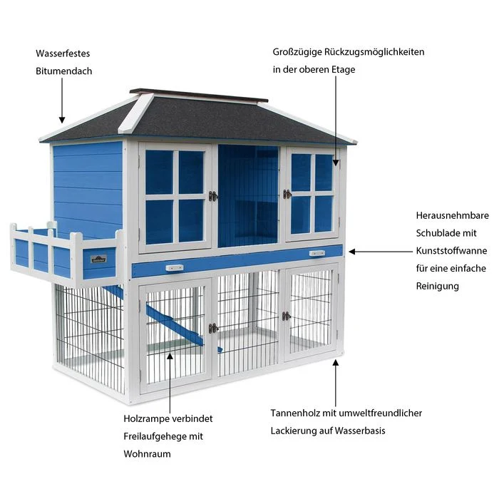 Dehner Lieblinge Nagerheim Palazzo, blau, ca. B145/H121/T72 cm