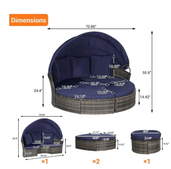 Lounge shell sun island outdoor weatherproof