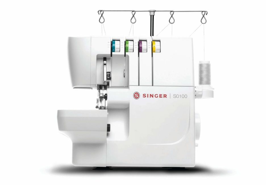 SINGER S0100 Metal Frame Serger with Accessory Kit | Overlock Machine with 6 Built-in Stitches, 2-3-4 Thread Capability, Adjustable Tension & Stitch Length, 1300 Stiches per Minute & Differential Feed