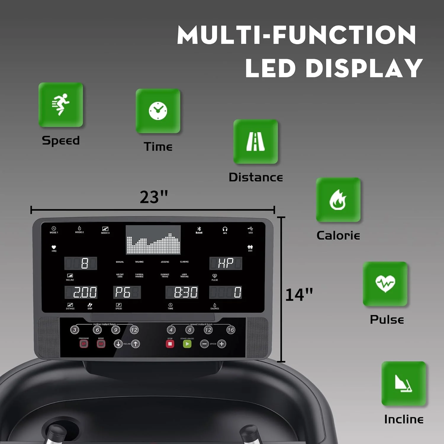 RUNOW Treadmills for Home and Gym 4.0HP Incline Treadmill with 15% Auto Incline, Folding Treadmill with 450 LBS Weight Capacity for Walking and Running