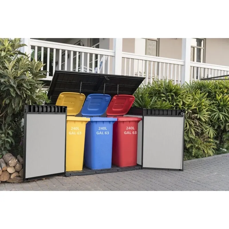 Premier Jumbo 4' 7.5" wide x 2' 8.3" deep resin horizontal trash shed