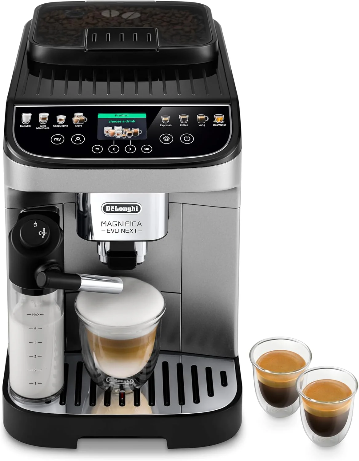 De'Longhi Magnifica Start Automatic Espresso Machine with Auto Milk Frother & Built in Grinder - 5 One-Touch Recipes, Easy-to-Clean, Home Barista Coffee Maker for Lattes, Cappuccino, Iced Coffee