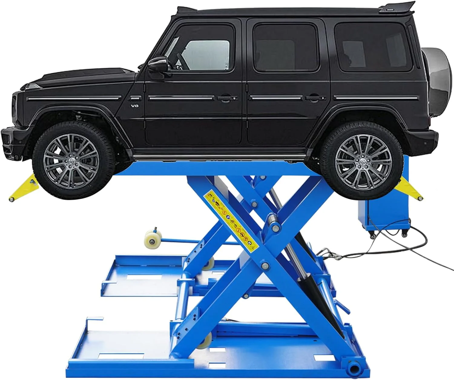 6600 LB Mid-Rise Hydraulic Scissor Car Lift, 220V/380V Electric Lock Vehicle Lift, 39.4” Max Height, 50s Fast Rise for Cars, SUVs & Light Trucks – Home Garage & Workshop Use