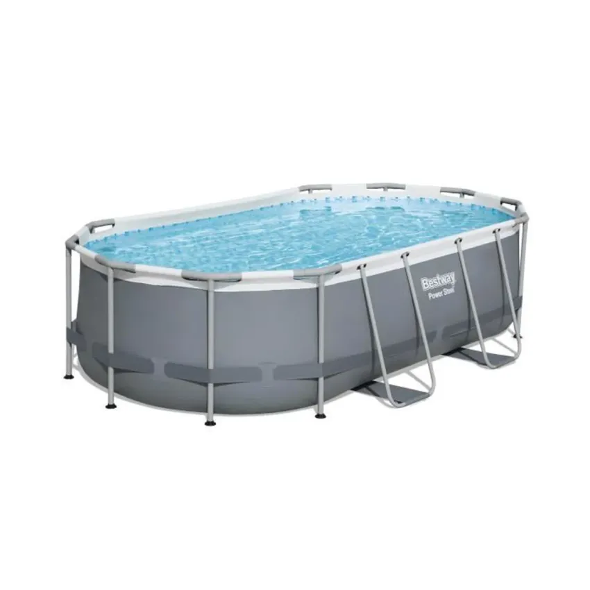 Kit Piscine hors sol tubulaire BESTWAY - Power Steel&trade; - 427 x 250 x 100 cm - Ovale (Inclus &eacute;purateur &agrave; Cartouche de 2006 L/H)