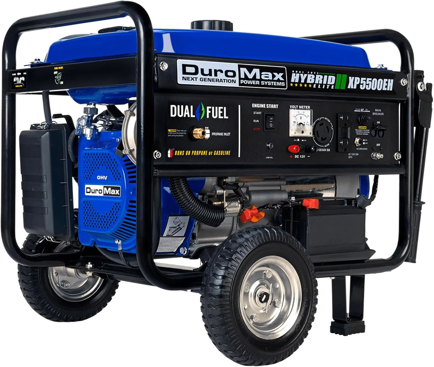 DuroMax XP13000EH 13,000-Watt Dual Fuel Portable Generator - Gas & Propane, Electric Start, Whole Home Backup Power, Transfer Switch Ready, RV & Emergency Ready