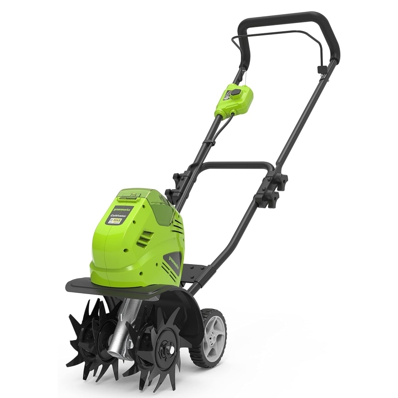 Greenworks G40TL - Battery-powered rotary cultivator, motor hoe with front toothed tiller, working width 25cm, action depth 13cm, WITHOUT 40V battery and charger