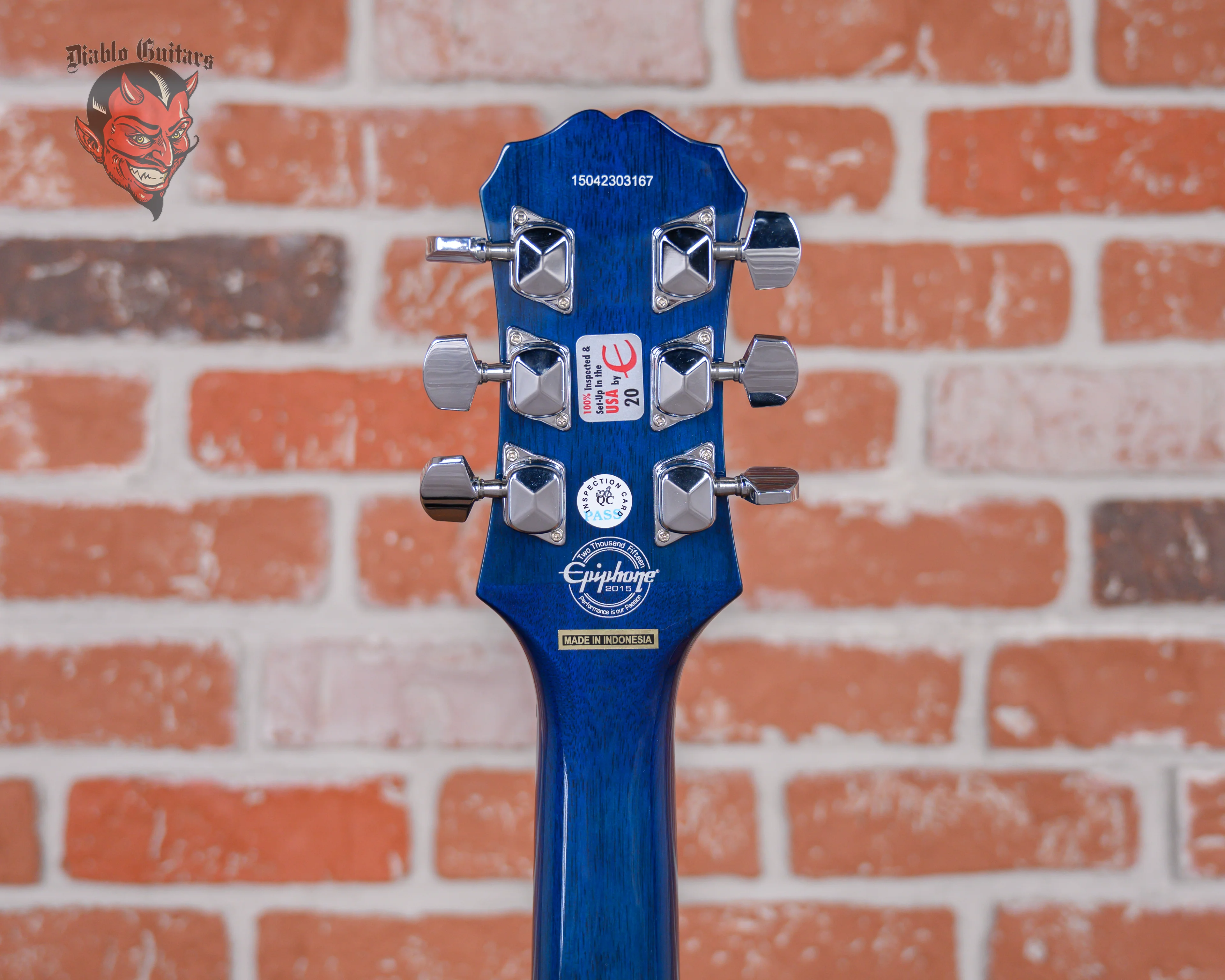 Epiphone Les Paul Jr. Transparent Blue Burst 2015 w/OHSC