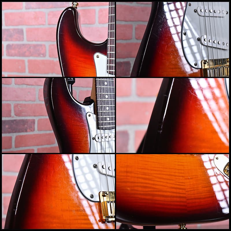 Fender 50th Anniversary Limited Edition American Standard Strat Flame Maple Top & Back Antique Burst #2377 1996 w/OHSC