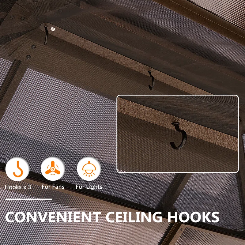 12 Ft. W x 10 Ft. D Aluminum Patio Hardtop Gazebo