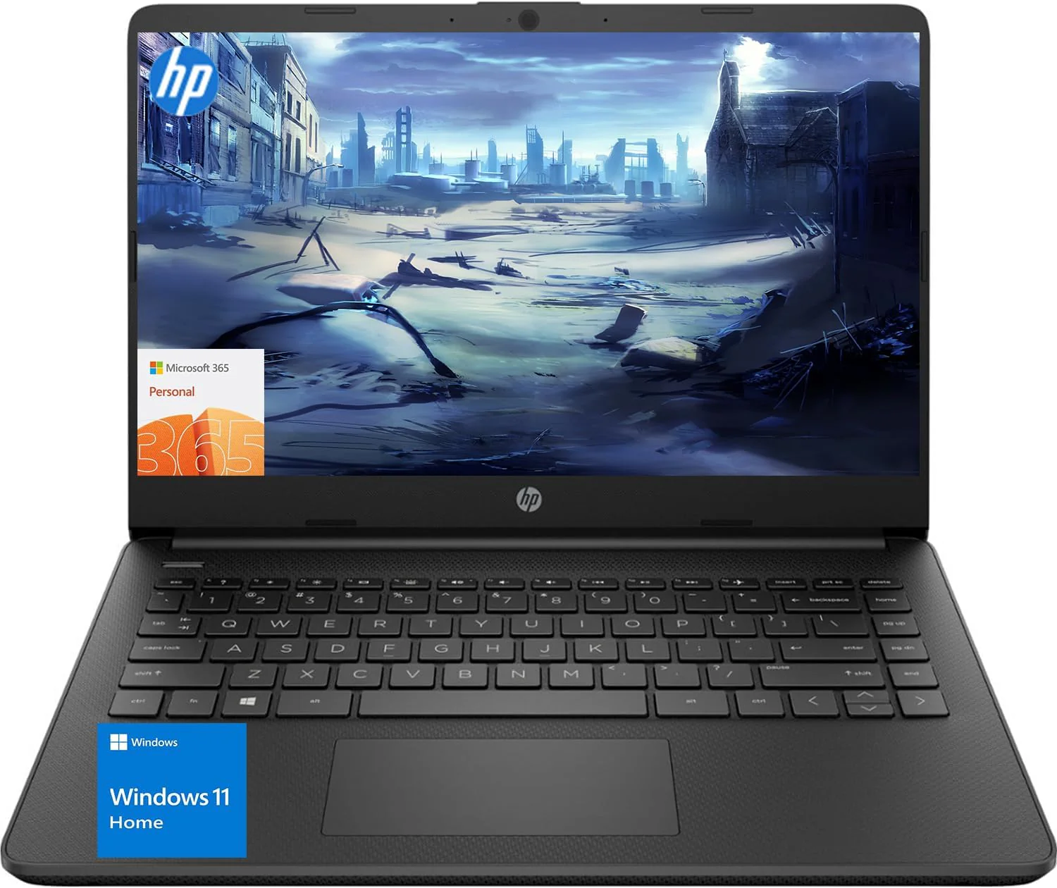 HP Ultra Slim Laptop for Students and Business | 1 Year Office 365 | 1.1TB Storage (1TB Cloud and 64GB Hard Drive) | Intel Quad-Core, 8GB RAM | Windows 11 Home w/o Earbuds