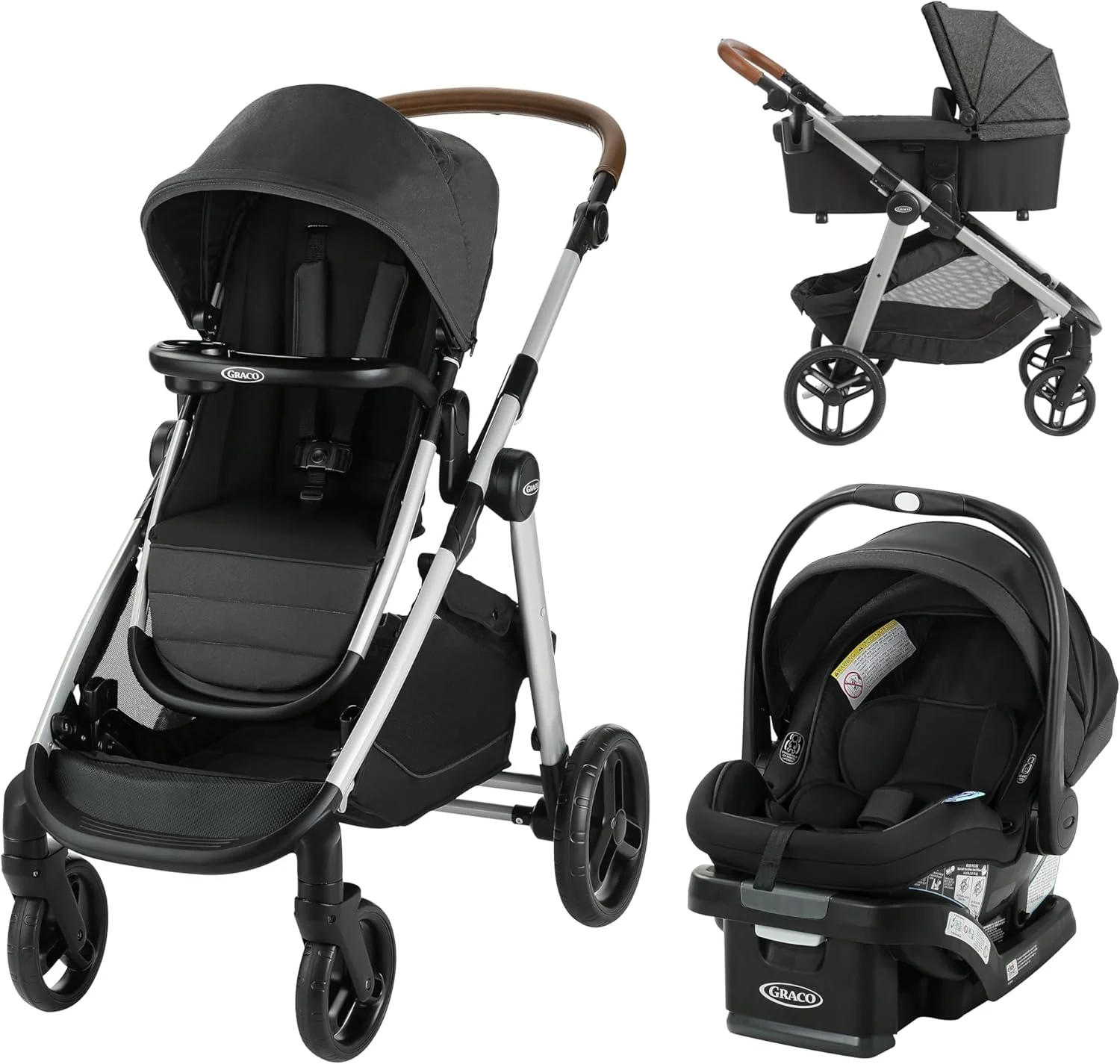 Graco Modes Nest2Grow Travel System, Baby Stroller and Car Seat Combo with SnugRide 35 Lite Elite Infant Car Seat, Rear-Facing from 1.8-16 kg (4-35 lb), Riordan