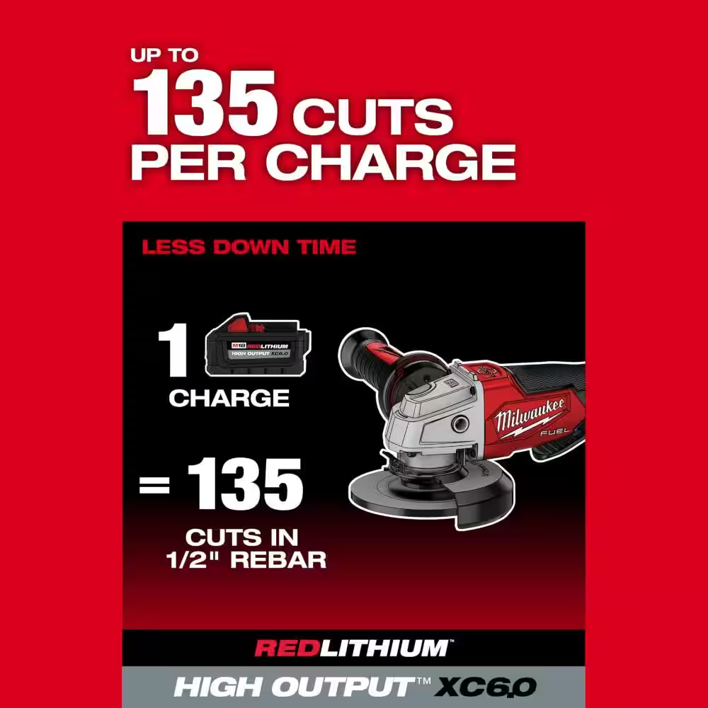 M18 FUEL 18V Lithium-Ion Brushless Cordless 4-1/2 in./5 in. Grinder w/Paddle Switch (Tool-Only)