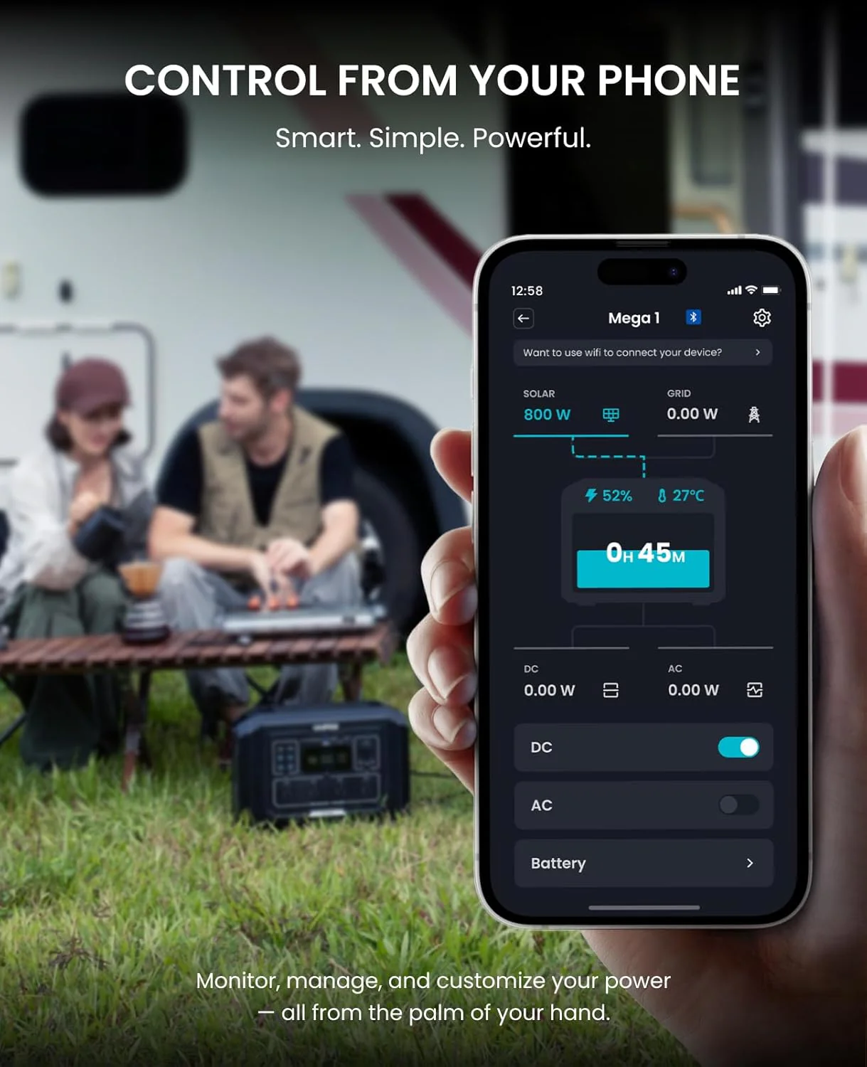 OUPES Mega 1 Solar Generator with Panels Included, 2000W Power Station + 100W Panel, 1024Wh LiFePO4 Battery, Expandable to 5120Wh, APP Control,