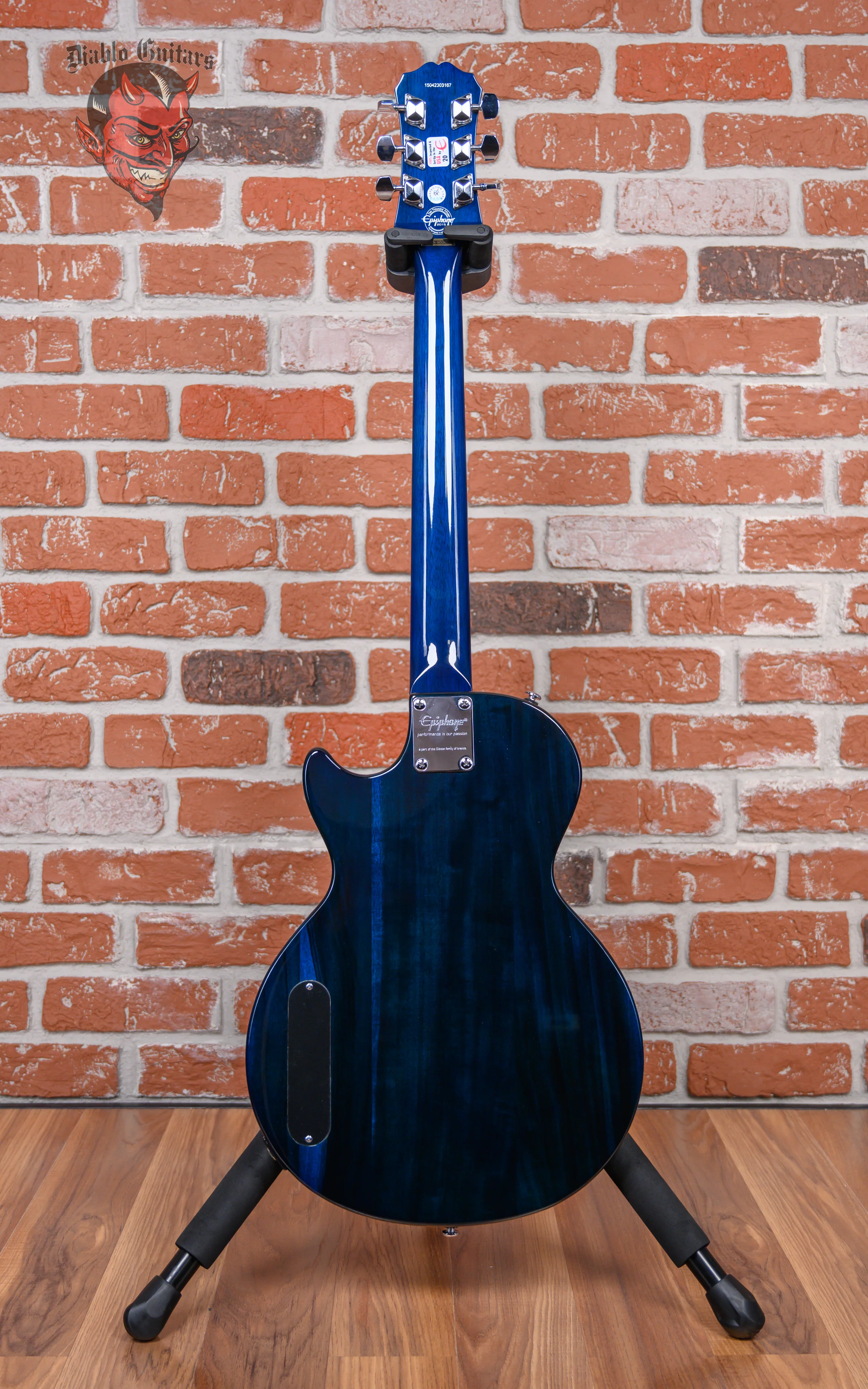 Epiphone Les Paul Jr. Transparent Blue Burst 2015 w/OHSC