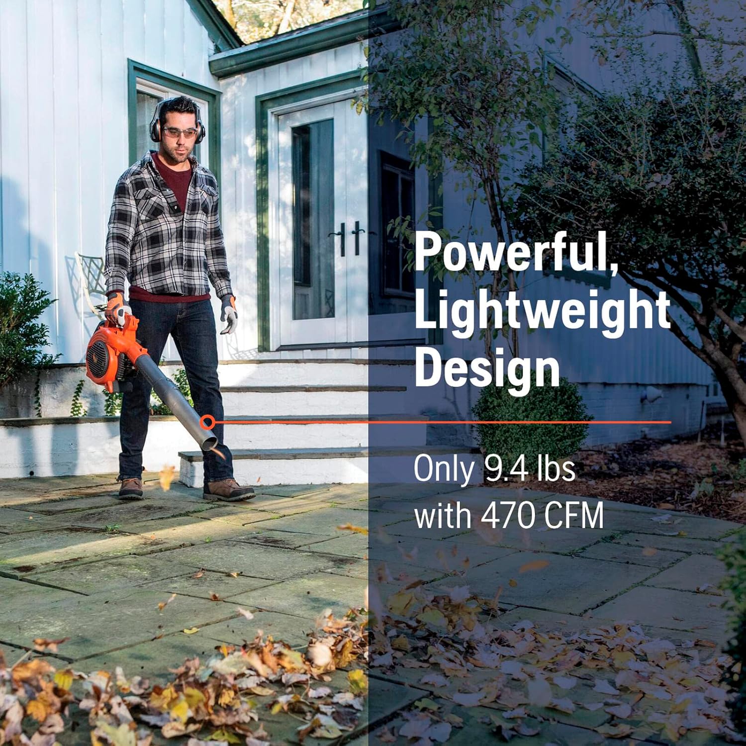 Husqvarna 125B Gas Leaf Blower, 28-cc 1.1-HP 2-Cycle Handheld Leaf Blower, 470-CFM, 170-MPH, 12.5-N Powerful Clearing Performance and Ergonomic Design, Gifts for dad