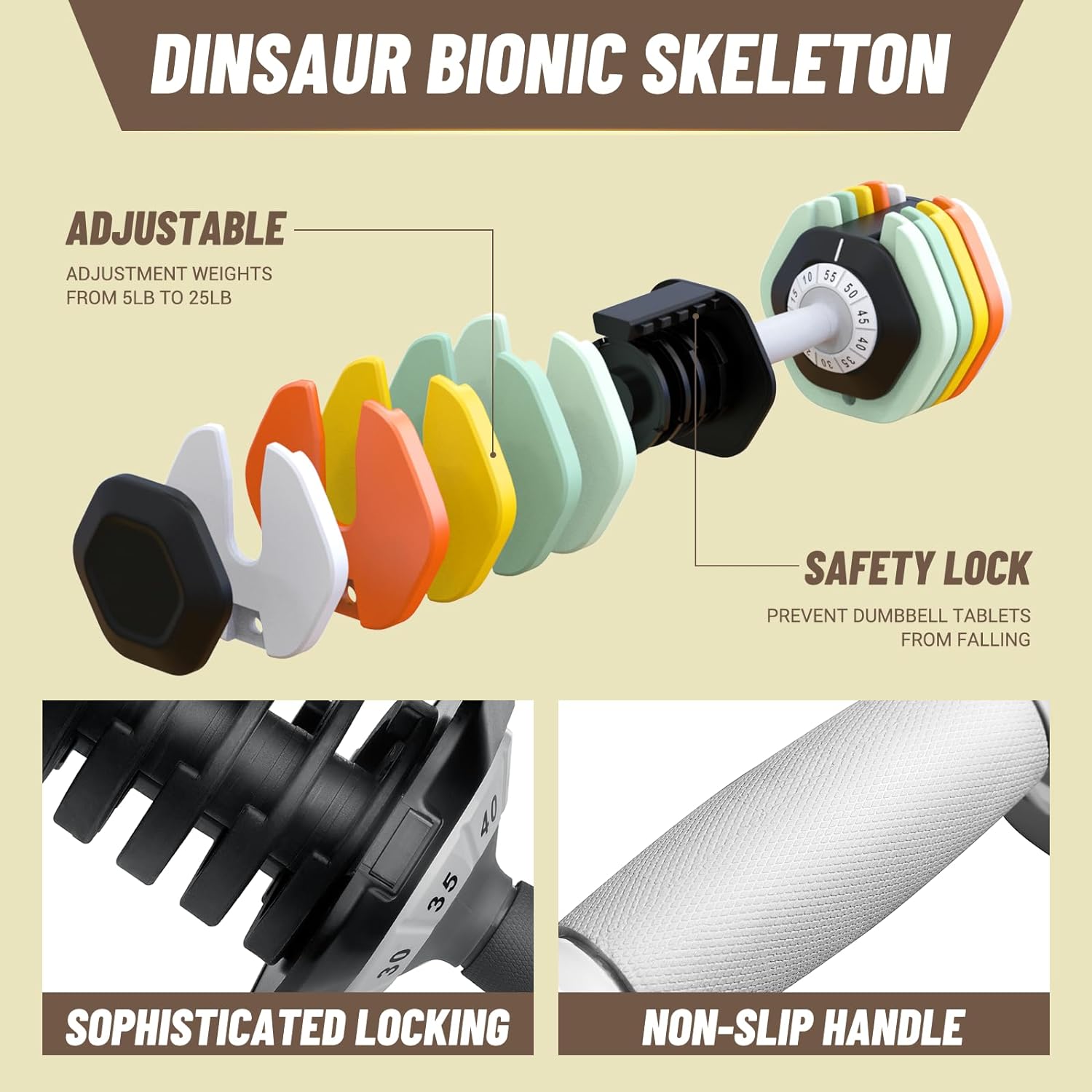 HYPATA 25/55 lbs Pair Adjustable Dumbbell Set, Adjust Dumbbell Weight for Exercises Pair Dumbbells for Men and Women in Home