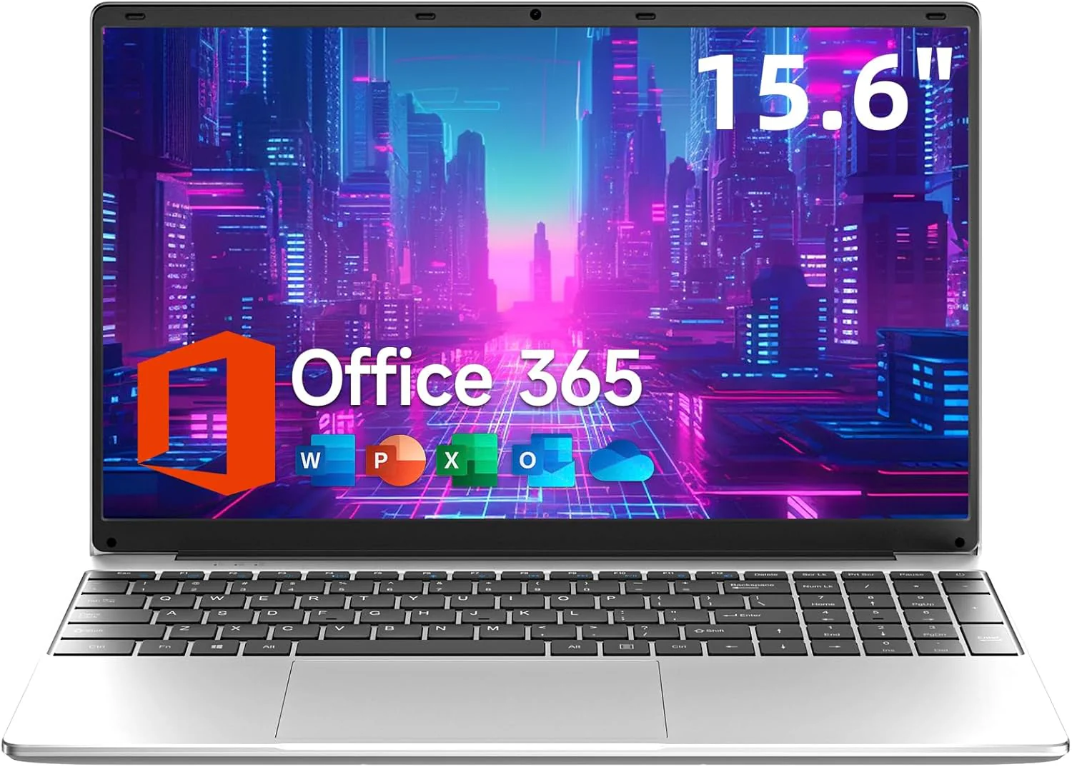 15.6 Inch Laptop with Office 365, 4GB RAM, 128GB Storage Expandable 1TB, 5205U Processor, HD Display, Windows 11 Laptops Computer, Wi-Fi 5, BT4.2, Numpad, Type-C, for Business and Students.