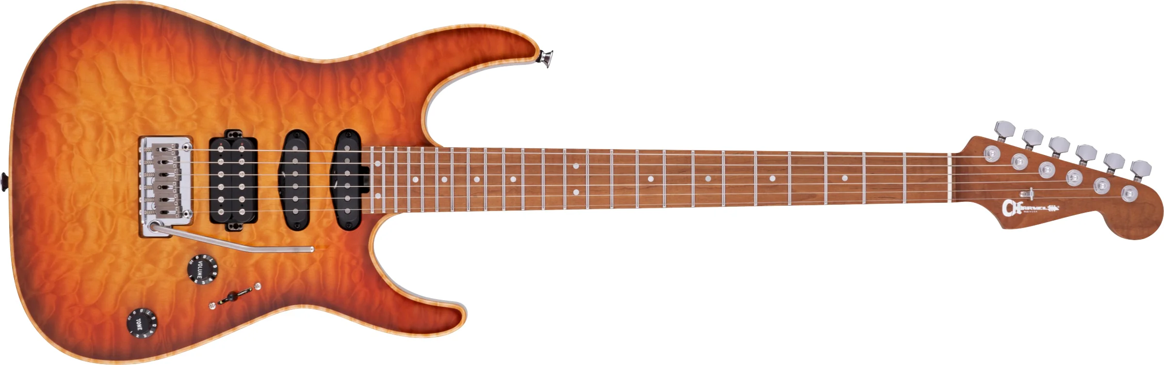 Charvel USA Custom Shop Select DK24 HSS 2PT CM QM Quilted Maple Top Autumn Glow 2024 w/OHSC