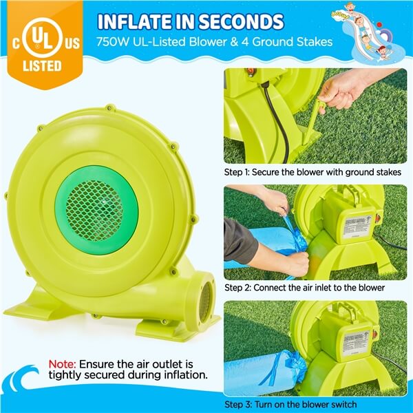 Yaheetech Inflatable Water Slide with Market Stand