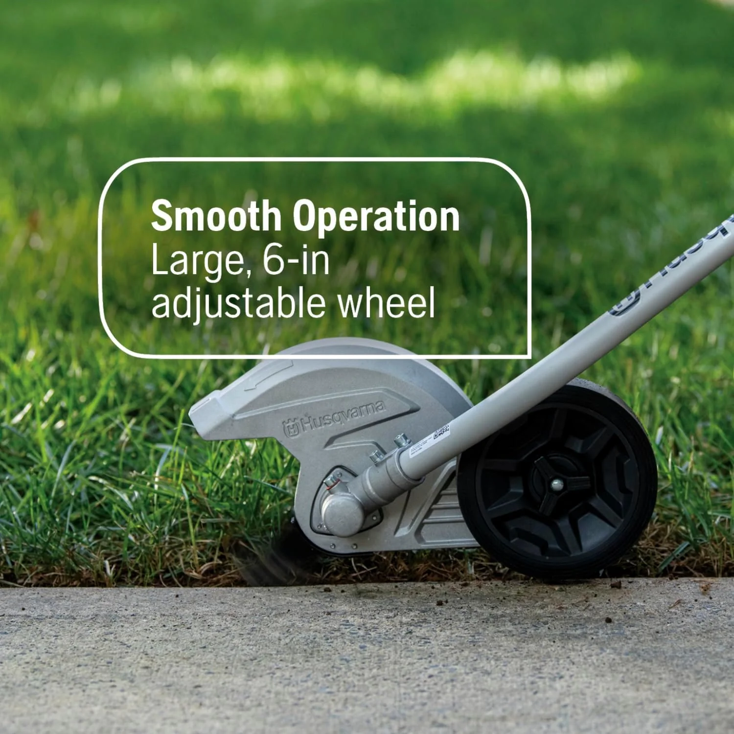 Husqvarna 122LKE Gas Edger, Multi-Purpose Tool with Lawn Edger Attachment, Features 6-Inch Adjustable Wheel and Curved Shaft