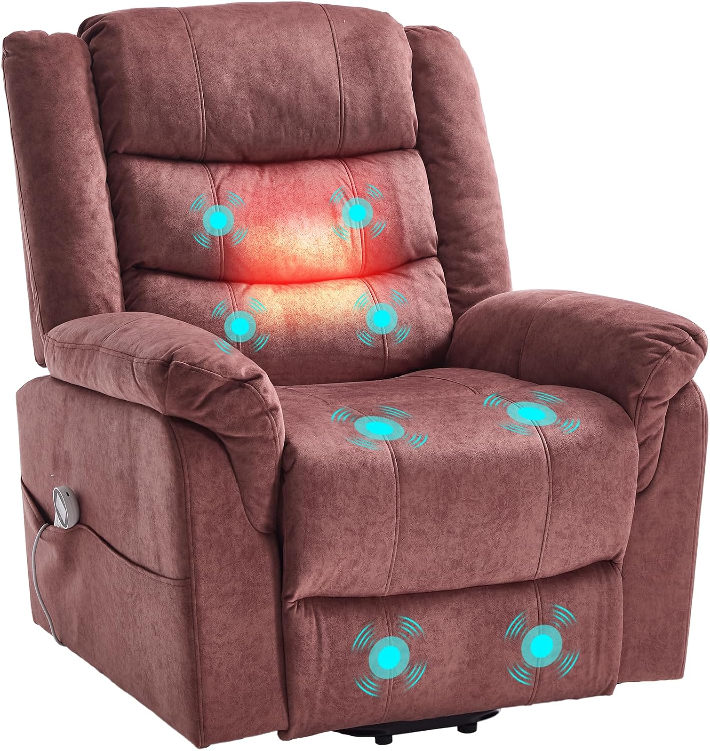 Electric TV chair with standing assistance, massage chair with heating function, adjustable remote control with lying function, sleep function and feet, weighing 220 kilograms, black suede