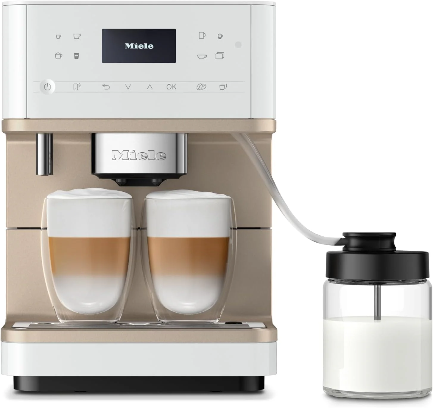Miele CM 6360 MilkPerfection Automatic Coffee Machine - OneTouch for Two, AromaticSystem, 8 individual profiles, DoubleShot, WiFi-compatible, LED lighting, in Obsidian Black BronzePearl Finish